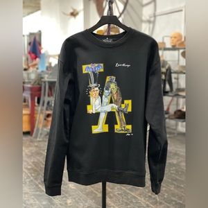 Delinquent LA Monster Classic Crew Neck Sweatshirt in Black (Size Small)